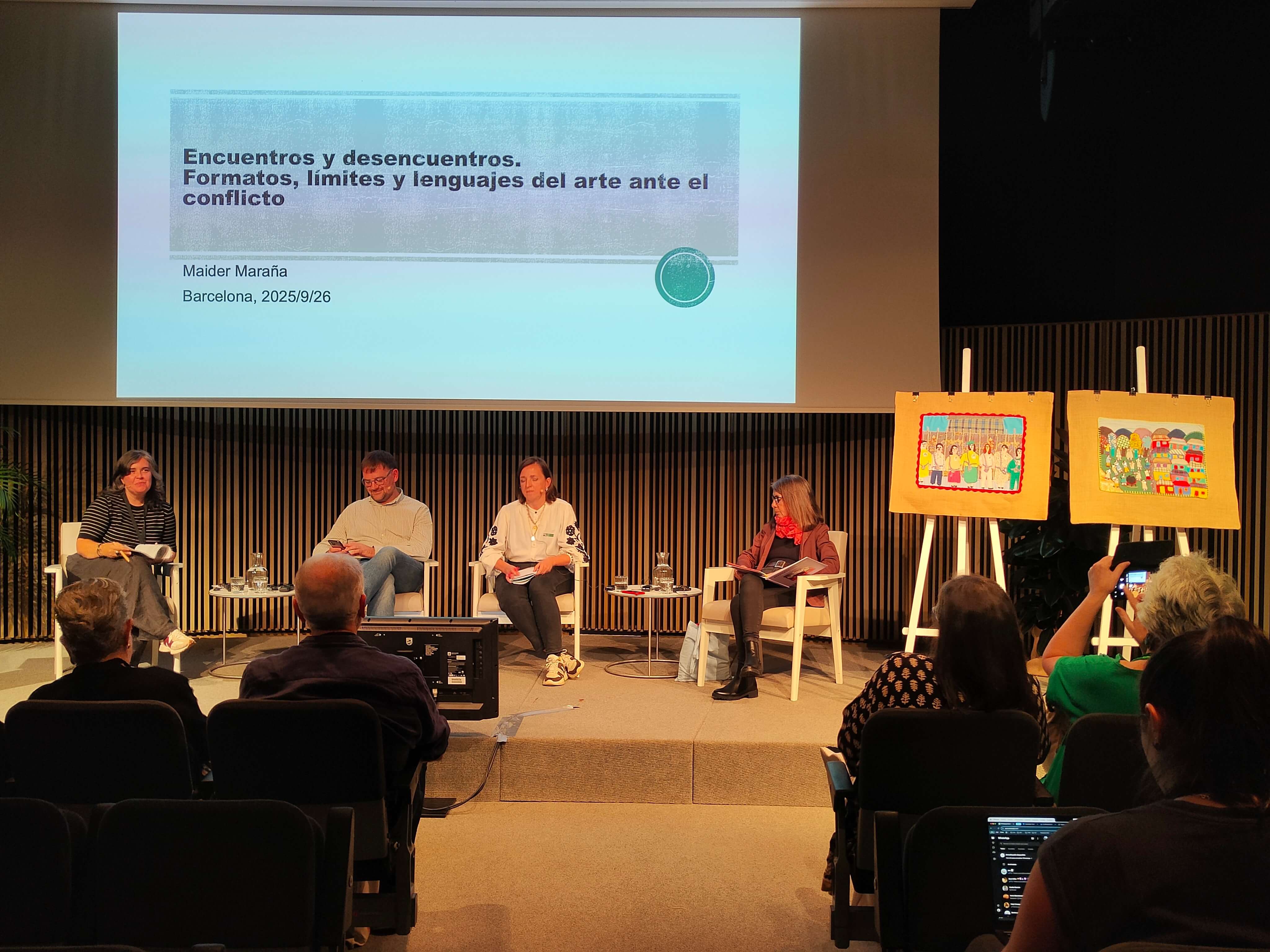 Left to right, Maider Maraña (moderator), Xabier Fidel Paya Ruiz, Aida Šehović & Roberta Bacic (Photo: Roser Corbera)